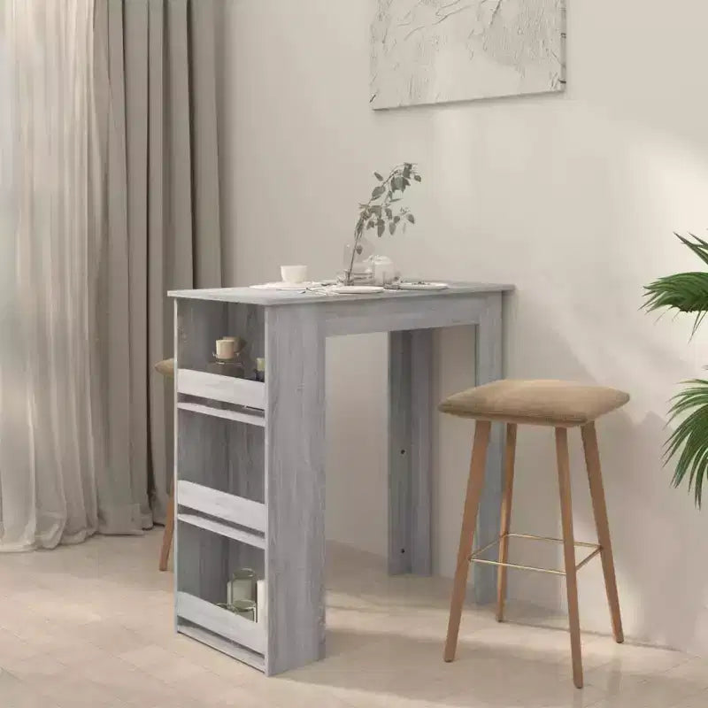 Bar Table with Storage Rack - Modern Design for Dining and Kitchen