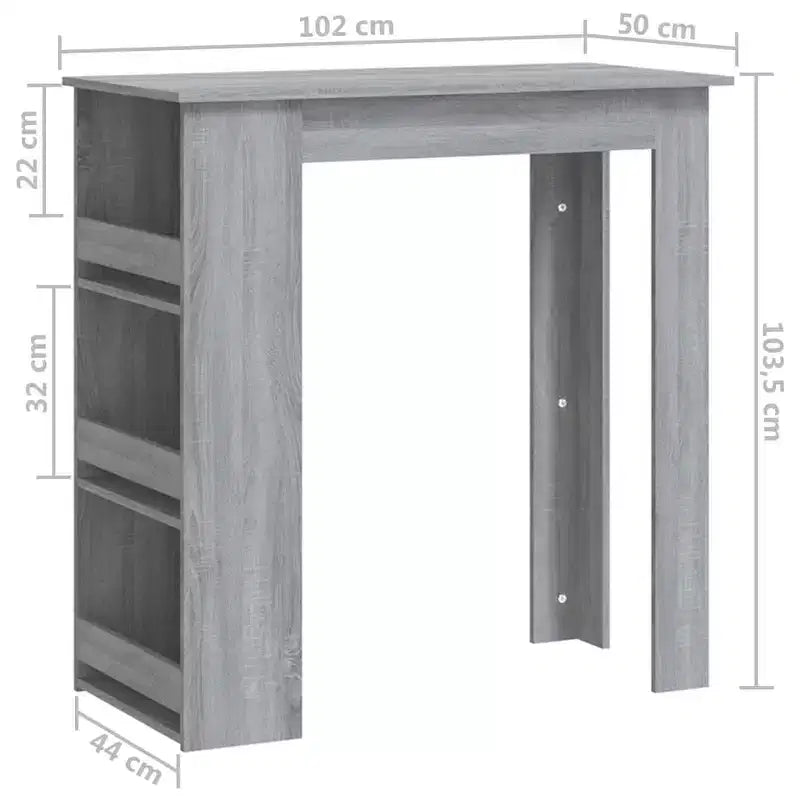 Bar Table with Storage Rack - Modern Design for Dining and Kitchen