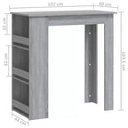 Bar Table with Storage Rack - Modern Design for Dining and Kitchen