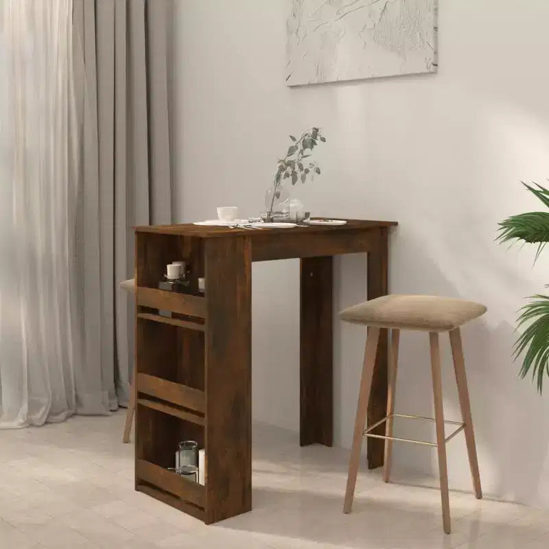 Bar Table with Storage Rack - Modern Design for Dining and Kitchen