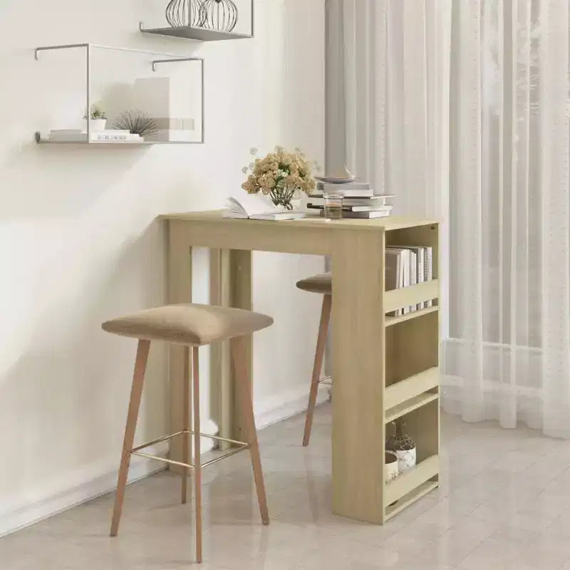 Bar Table with Storage Rack - Modern Design for Dining and Kitchen