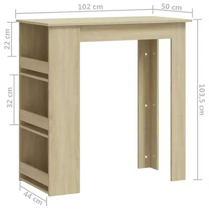 Bar Table with Storage Rack - Modern Design for Dining and Kitchen