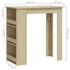 Bar Table with Storage Rack - Modern Design for Dining and Kitchen