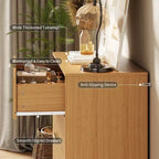 Dresser, 32 Wide Modern Fluted Chest of Drawers with Metal Handles, 4-Drawer Clothes Storage Organizer