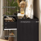 Dresser, 32 Wide Modern Fluted Chest of Drawers with Metal Handles, 4-Drawer Clothes Storage Organizer