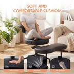 Ergonomic Cross Legged Office Chair, 360 Swivel Meditation Chair, Adjustable Height Kneeling Desk Chairs, for Home