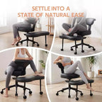 Ergonomic Cross Legged Office Chair, 360 Swivel Meditation Chair, Adjustable Height Kneeling Desk Chairs, for Home