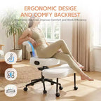 Ergonomic Cross Legged Office Chair, 360 Swivel Meditation Chair, Adjustable Height Kneeling Desk Chairs, for Home
