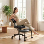 Ergonomic Cross Legged Office Chair, 360 Swivel Meditation Chair, Adjustable Height Kneeling Desk Chairs, for Home