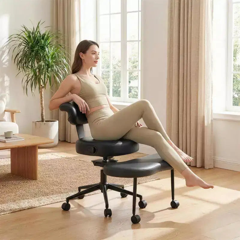 Ergonomic Cross Legged Office Chair, 360 Swivel Meditation Chair, Adjustable Height Kneeling Desk Chairs, for Home