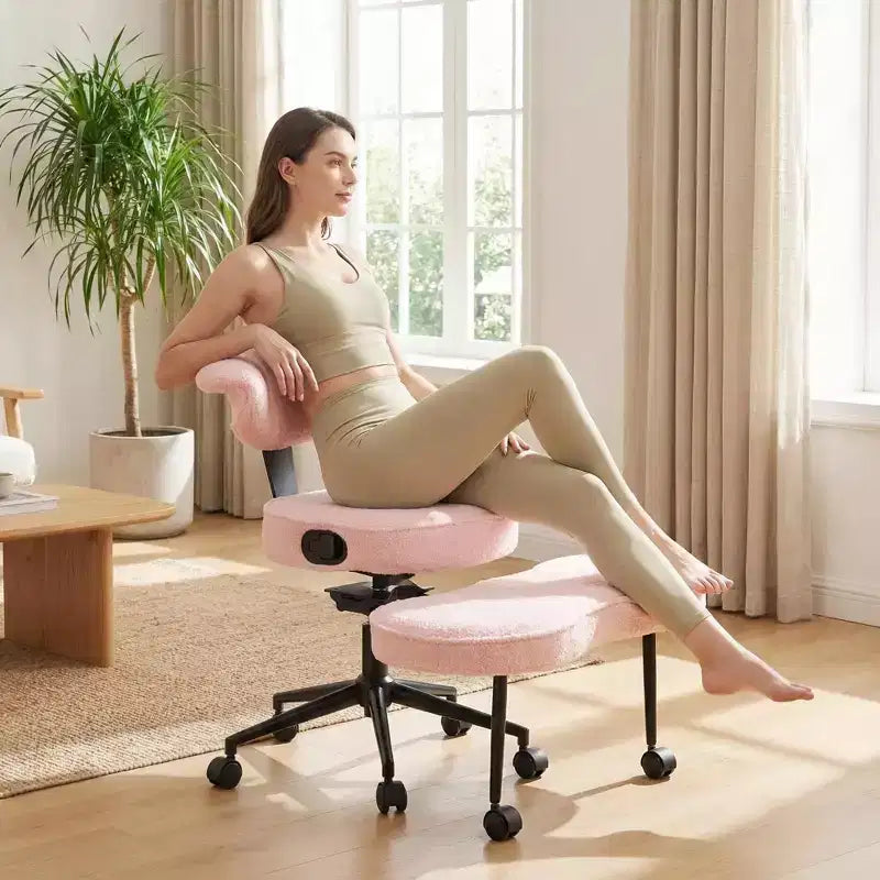 Ergonomic Cross Legged Office Chair, 360 Swivel Meditation Chair, Adjustable Height Kneeling Desk Chairs, for Home