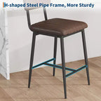 Counter Height Chairs with Backrest, Footrest & Thick Cushion, Upholstered Seat, Reinforced Metal Legs for Kitchen Island, Bar
