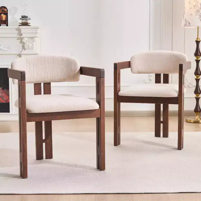 Christopher Knight Home Zane Modern Rubberwood Upholstered Dining Chairs with Louis Back (Set of 2)