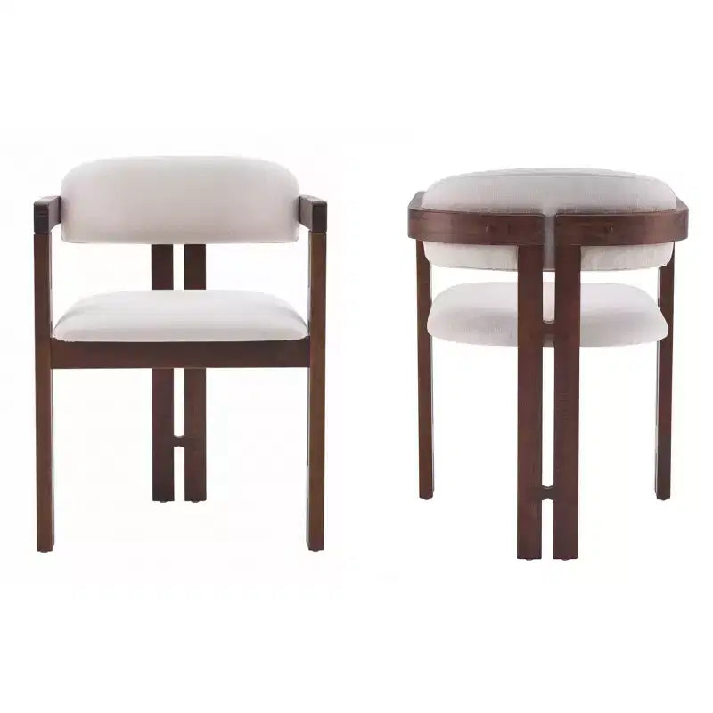 Christopher Knight Home Zane Modern Rubberwood Upholstered Dining Chairs with Louis Back (Set of 2)