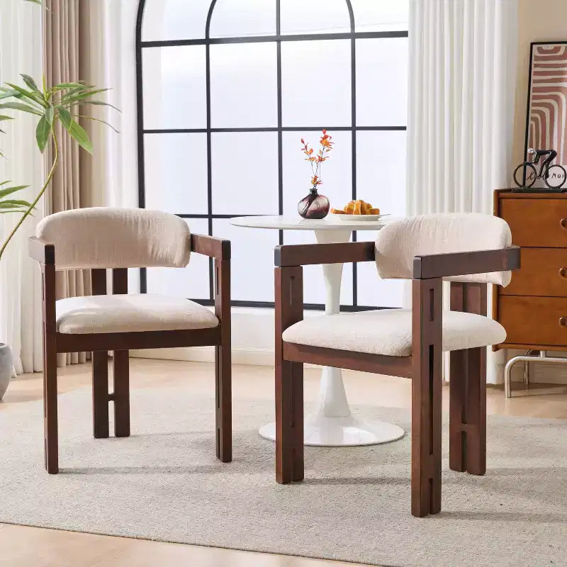 Christopher Knight Home Zane Modern Rubberwood Upholstered Dining Chairs with Louis Back (Set of 2)