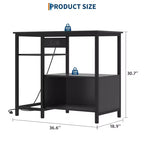 Heavy Duty 40-50 Gallon Aquarium Stand with Power Outlets, Metal & Wood Fish Tank Stand with 4-Tier Open Shelves, for Turtle & Reptile Terrarium