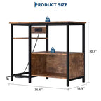 Heavy Duty 40-50 Gallon Aquarium Stand with Power Outlets, Metal & Wood Fish Tank Stand with 4-Tier Open Shelves, for Turtle & Reptile Terrarium