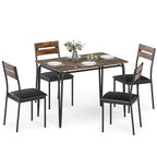 Costway 5 PCS Dining Table Set, Kitchen Table & 4 Armless Chairs with Upholstered Seat