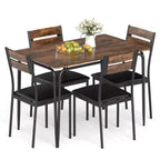 Costway 5 PCS Dining Table Set, Kitchen Table & 4 Armless Chairs with Upholstered Seat