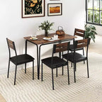 Costway 5 PCS Dining Table Set, Kitchen Table & 4 Armless Chairs with Upholstered Seat