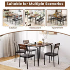 Costway 5 PCS Dining Table Set, Kitchen Table & 4 Armless Chairs with Upholstered Seat