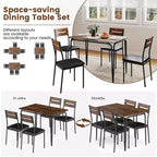 Costway 5 PCS Dining Table Set, Kitchen Table & 4 Armless Chairs with Upholstered Seat