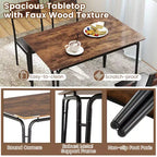 Costway 5 PCS Dining Table Set, Kitchen Table & 4 Armless Chairs with Upholstered Seat