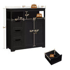 Yaheetech Freestanding Wooden Bathroom Floor Cabinet for Bedroom Bathroom Living Room