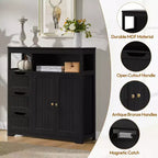 Yaheetech Freestanding Wooden Bathroom Floor Cabinet for Bedroom Bathroom Living Room