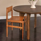 Storied Home Solid Wood and Leather Dining Chair, Set of 2