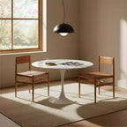 Storied Home Solid Wood and Leather Dining Chair, Set of 2