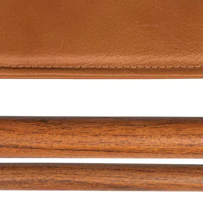 Storied Home Solid Wood and Leather Dining Chair, Set of 2