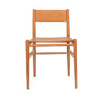 Storied Home Solid Wood and Leather Dining Chair, Set of 2