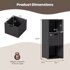 Costway Outdoor Storage Cabinet with Storage Shelves & Removable Drawer for Porch Mix Brown/Black/Gray