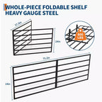 Shelving 2 Packs 2x6ft Garage Tube Storage Rack with Heavy Duty Ceiling Mount, Floating Shelves for Wall, Storage Shelves, Adjustable Hooks