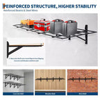 Shelving 2 Packs 2x6ft Garage Tube Storage Rack with Heavy Duty Ceiling Mount, Floating Shelves for Wall, Storage Shelves, Adjustable Hooks
