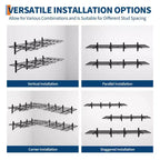 Shelving 2 Packs 2x6ft Garage Tube Storage Rack with Heavy Duty Ceiling Mount, Floating Shelves for Wall, Storage Shelves, Adjustable Hooks