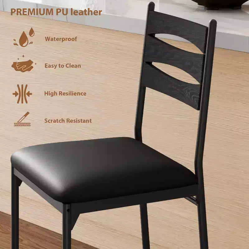 Set of 2/4 Bar Stools, Counter Height Bar Chairs with Back & Thick Cushion, PU Leather Upholstered Stools with Metal Frame for Kitchen, Dining Room