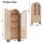 60-inch high arched kitchen cabinet with adjustable shelves and 4 large drawers, a multi-functional kitchen storage cabinet.