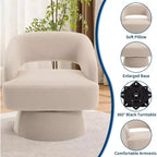 DobleePy Velvet Swivel Accent Chair with Open Back & Tapered Base, 360 Rotating Upholstered Armchair for Living Room, Lounge Chair