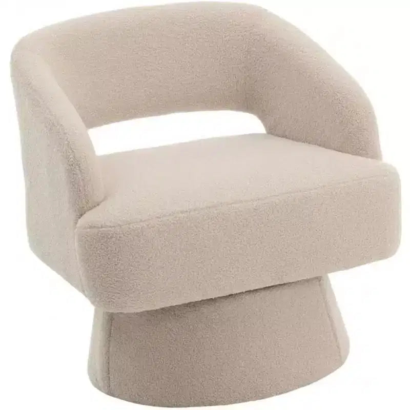 DobleePy Velvet Swivel Accent Chair with Open Back & Tapered Base, 360 Rotating Upholstered Armchair for Living Room, Lounge Chair