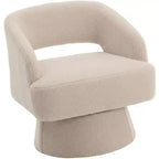 DobleePy Velvet Swivel Accent Chair with Open Back & Tapered Base, 360 Rotating Upholstered Armchair for Living Room, Lounge Chair