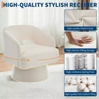 DobleePy Velvet Swivel Accent Chair with Open Back & Tapered Base, 360 Rotating Upholstered Armchair for Living Room, Lounge Chair