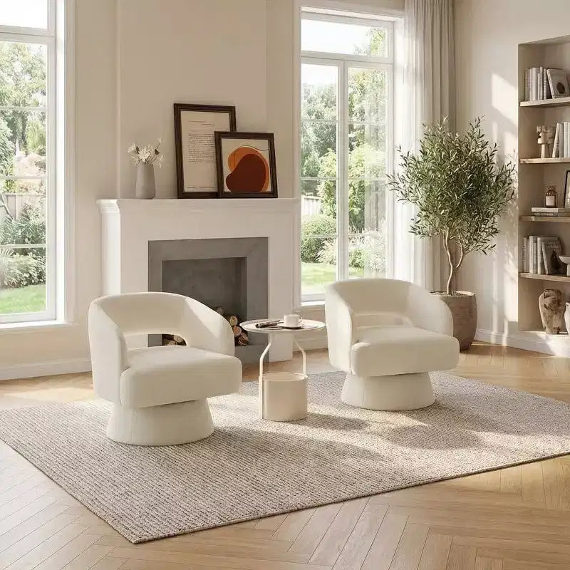 DobleePy Velvet Swivel Accent Chair with Open Back & Tapered Base, 360 Rotating Upholstered Armchair for Living Room, Lounge Chair