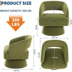 DobleePy Velvet Swivel Accent Chair with Open Back & Tapered Base, 360 Rotating Upholstered Armchair for Living Room, Lounge Chair