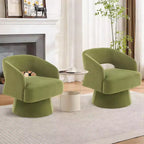 DobleePy Velvet Swivel Accent Chair with Open Back & Tapered Base, 360 Rotating Upholstered Armchair for Living Room, Lounge Chair