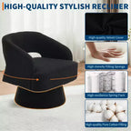 DobleePy Velvet Swivel Accent Chair with Open Back & Tapered Base, 360 Rotating Upholstered Armchair for Living Room, Lounge Chair