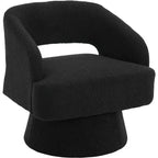 DobleePy Velvet Swivel Accent Chair with Open Back & Tapered Base, 360 Rotating Upholstered Armchair for Living Room, Lounge Chair
