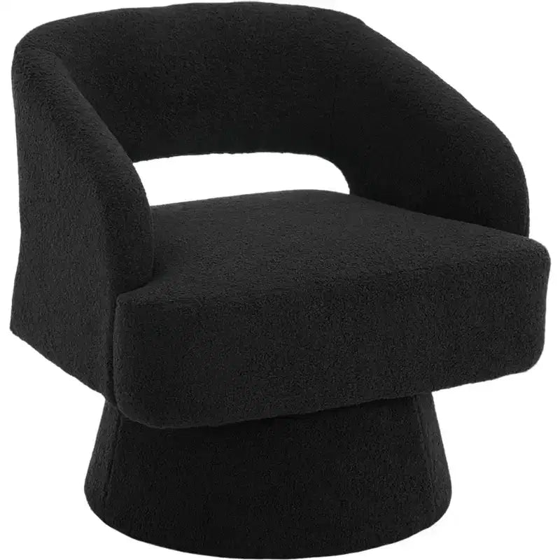DobleePy Velvet Swivel Accent Chair with Open Back & Tapered Base, 360 Rotating Upholstered Armchair for Living Room, Lounge Chair