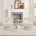 DobleePy Velvet Swivel Accent Chair with Open Back & Tapered Base, 360 Rotating Upholstered Armchair for Living Room, Lounge Chair